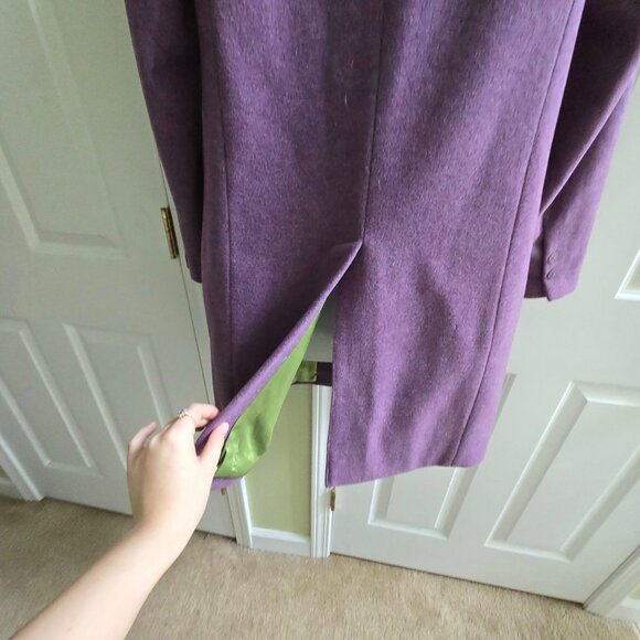 GAP Purple Wool & Cashmere Single Breasted Button Up Pea Coat Size Small - Picture 7 of 12